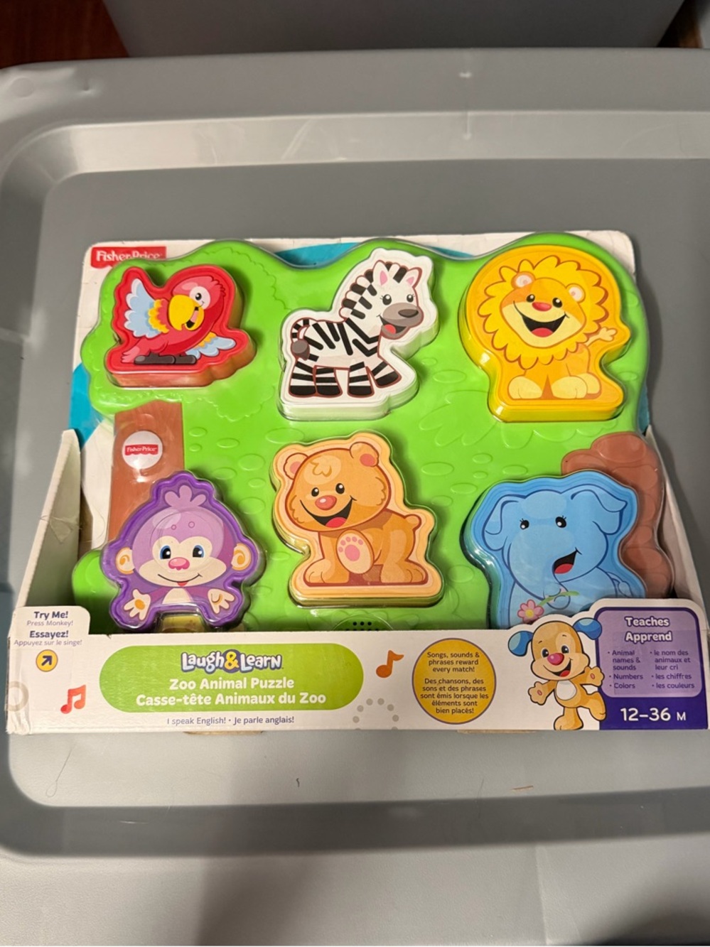Fisher-Price Bright Multicolor Zoo Animal Puzzle